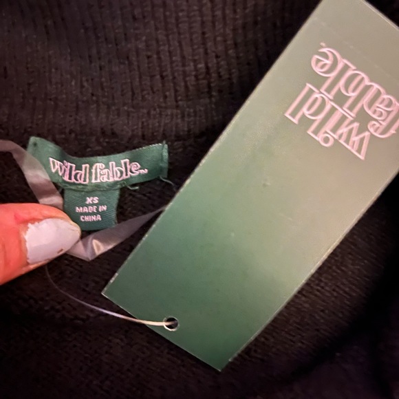 NWT XS Multicolor Striped Collared Cropped Sweater - Picture 3 of 4